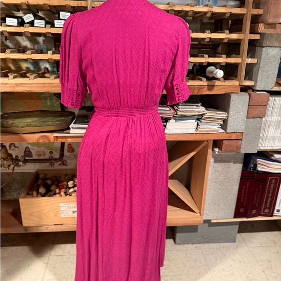 Maeve Fuchsia Wrap Midi Dress - Picture 5 of 6
